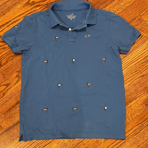 Vineyard Vines boys pique Polo with Flag Accents - Picture 3 of 3